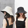 Шляпы с широкими полями, женская двусторонняя шляпа-ведро, уличная складная панама с солнцезащитным козырьком для девочек, портативная рыбацкая кепка для пляжных путешествий