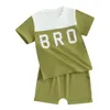 Комплекты одежды, летняя одежда для маленьких мальчиков, комплект из 2 предметов, футболка с короткими рукавами и шортами с эластичной резинкой на талии, одинаковая одежда для брата