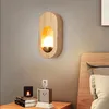 Lâmpada de parede moderna LED madeira maciça acrílica para corredor quarto applique murale sconce wandleuchte cabeceira