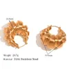 Wyolbustrate 40 mm ponadwymiarowy ze stali nierdzewnej PVD Croissant Huggie Hoop Kolczyki Wodoodporna okrągła rurka 18K Gold Ear Jewelry 240130