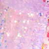 Roze zeemeermin schaal dromerige ronde pailletten glitter tafelkleed achtergronddoeken laser iriserende glanzende schieten decor doek partij 240127