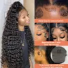 40 tum Curly Spets Front Human Hair Wigs For Black Women Pre Plucked Brasilian Hair 134 Deep Waval Frontal Wig 136 HD Spets Wig 240118