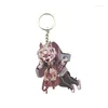 Keychains Countryhumans Keychain Man Anime Acrylic Key Chain Women Ring For Pants Kids Pendant High Quality Zinc Alloy Brelok