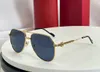 Vintage Pilot Sunglasses Gold Metal Frame Grey Gradient Men Women Sunframe Shades Sonnenbrille Sunnies Gafas de sol UV400 Eyewear with Box