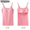 Damen-Tanks, sexy Sommer-Unterhemd, verstellbarer, gepolsterter BH, bequem, weich, für Mädchen, Damen, Camis, abgeschnittene Weste