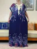 Vêtements ethniques Dernière robe d'impression africaine pour femmes musulmanes Abaya Dubaï Turquie Mode Été Coton Islam