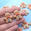 Charms 10st Kawaii Gingerbread Man Kerst Hars Plaksteen Boom DIY Decor Sieraden Accessoire