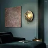 Wall Lamp Modern Round Moon Indoor Copper Marble Bedside Light Luxury Living Room Background Aisle Stair Cloakroom LED