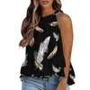 Camicette da donna Casual T-shirt senza maniche con volant increspato da donna Gilet Abiti estivi con volant allacciatura Top Streetwear