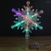 Christmas Decorations Tree Topper Lighted With White Snowflake Projector LED Glitter For