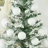 Party Decoration 4-10cm White Foam Christmas Balls Ornaments Xmas Tree Hanging Pendants For Home 2024 Year Navidad Gifts