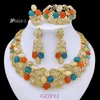Vintage opal smycken set lyx Italien 18k guldpläterade kvinnor halsband etiopiska uppsättningar bröllopsfest tillbehör gåva 240130