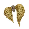 Set di spille con collana di perle placcate in oro vintage francese in metallo 240119