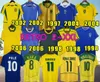 Brasil Vintage Jersey Romario Rovaldo Brazils Carlos Ronaldinho Camisa de Futebol 1998 2002 Ronaldo Kaka 2006 2000 1994 1970 1957 1950 Pele Retro Soccer Jerseys