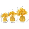 Big Yellow Crystal Creative Citrine Lucky Tree Chinese Feng Shui Lucky Money Tree Fortune Tree For Desktop Ornament Home Decors 240125