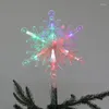 Dekoracje świąteczne Tree Topper oświetlone białym projektorem płatka śniegu LED Glitter