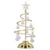 Christmas Decorations LED Tree Lamp Small Crystal Decorative Iron Night Light Ornament For Gift Ornaments