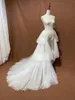 Kjolar elegant brud avtagbar tågskikt tull bröllop kjol avtagbar överkskirt klänning överlägg skräddarsydd