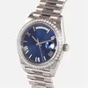 Мировые бренды роскошных часов Лучшая версия Blue Roman Diamond Bezel 228349RBR автоматические часы ETA Cal.3235 Гарантия 2 года МУЖСКИЕ ЧАСЫ