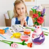 1 ensemble Kit d'artisanat de fleurs pour enfants Bouquet pâte à modeler filles garçons âgés de 6 ans 240124