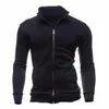 Chic hommes Zip Up manteau décontracté marque hommes col montant sweats pas de sweat à capuche fermeture éclair pour sweat à capuche homme sweat 240127