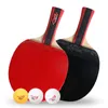 Bord Tennisracket Långt handtag 2st Professional Ping Pong Set Pimplesin Rubber Hight Quality Blad Bat Paddel med väska 240124