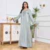 Ethnic Clothing Eid Muslim Dress Women Abaya Beading Big Swing Evening Dresses Islam Belt Kaftan Dubai Long Robe Kimono Khimar Abayas