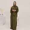 Abbigliamento etnico Jilbab per le donne Abaya di preghiera con sciarpa attaccata Ramadan islamico Abaya musulmano Velo integrato Abito Hijab Dubai Turchia