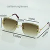 Designer Sunglasses for Women Selling Wholesale Women or Man C Decoration Wire Frame Rimless UV400 Carved Lens Men Glasses Outdoors