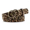 Bälten Lyxdesigners Leopard Belt för kvinnor Snake Zebra Print Thin HourseHair midja Leaterring Buckle Female