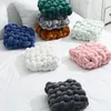 Pillow Nordic Handmade Woven Plush Square For Seat Back Knotted Stuffed Solid Color Thick Chair Pad Floor Waist