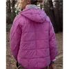 女性のトレンチコート3xlソリッドポケットフード付きコットンジャケット女性シックルーズv首の長袖濃厚秋の女性アウタープルオーバー