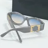 Geometrische Sonnenbrille Gold Metall Dunkelgrau Rauchglas Herren Damen Sunframe Shades Sonnenbrille Sunnies Gafas de Sol UV400 Brillen mit Box