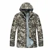 Pêche imperméable à l'eau coquille dure militaire veste tactique hommes Camouflage à capuche Hardshell mince pression colle coupe-vent manteau 240122