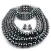 European and American Cross-border Explosion Models Exaggerated Imitation Pearl Set Multi-layer Pearl Necklac Beaded Three-piece 240202