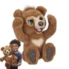 Doux curieux ours animaux poupée enfants jouet mignon ours avec son en peluche cadeau de noël Kawaii jouets électriques jouets d'apprentissage enfants jouets 240118