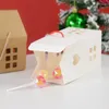 Gift Wrap 10PCS Christmas House Shape Candy Boxes 2024 Year Packaging Paper Box Bag For Xmas Tree Hanging Home Decoration Navidad