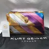 Sacos de noite Kurt G Londres Moda Verão Arco-íris Mulheres Bolsa Articulação Colorida Cross Body Bag Design de Marca Patchwork Ombro