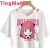 Koszule damskie japońskie anime szpieg x koszula rodzinna kreskówka letnia top koszulka Anya Kawaii estetyczne ubrania y2k żeńska kobieta