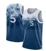 Custom 5 Anthony Edwards Rudy Gobert Karl-Anthony Towns Basketball Jersey Naz Reid Timberwolve Dangelo Russell Wendell Moore Jr. Jaden McDaniels City Mike Conley