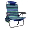 Chaise de plage en aluminium avec sac à dos Mainstays de Camp Furniture - Chaises de plage multicolores - Lot de 2 chaises d'extérieur