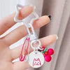 Schlüsselanhänger Netter Kirschstern-Katze-Schlüsselanhänger-Anhänger Simulation Rot-Weiß-Metel-Pin-Schlüsselanhänger-Zubehör Damentaschen-Ornamente