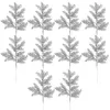 크리스마스 장식 반짝이는 잎 10pcs/set 가짜 식물이 나가는 줄기 나무 장식 테이블 중심 장식