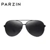 Parzin Classic Aviation Men Okulary przeciwsłoneczne marka stopowa rama pilotowa spolaryzowane okulary przeciwsłoneczne do jazdy czarny uv400 240129