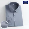 5XL Formal Dress High Quality Men's Long Sleeve Shirt Autumn and Winter Pure White Silk Smooth Fashion Business Casual No Iron 240126