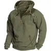 Mens Vintage Casual Hooded Cotton Drawstring Pocket Solid Retro Streetwear Y2K Hoodied for Men Zipper Clothing 240125