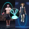 Parlayan Jump Halatları LED LED LUININ STEPIP HAIL İÇİN Yetişkin Fitness Ayarlanabilir Atlama Halat Eğitim Sporları Dış Mekan Atlama 240123