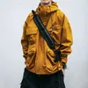 Корейская уличная куртка с капюшоном Mountain Hoodie Мужская одежда Японский Harajuku Повседневная ветровка Куртка-карго Модные черные пальто Мужские 240201