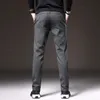 Winter Fleece Warm Men's Brushed Fabric Casual Pants Business Fashion Slim Fit Stretch Thick Velvet Cotton Trousers Male 2838 240129