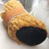 Abbigliamento per cani Neve 4 x 4 cm Scarpe in peluche Anti-protezione Passeggiate invernali all'aperto per gatti Marrone 4 pezzi